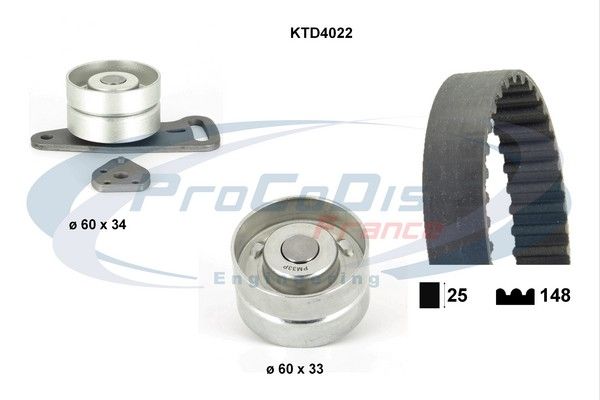 PROCODIS FRANCE paskirstymo diržo komplektas KTD4022